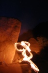 Caveman fire and stars at Spitzkoppe